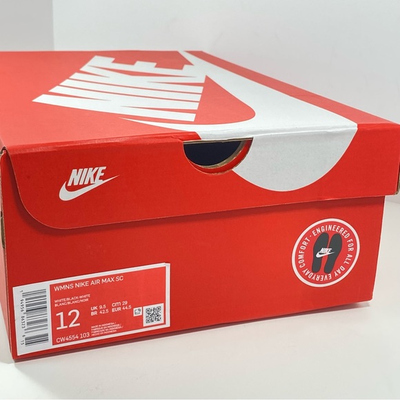 Nike Air Max SC Womens 12 White Black Logo CW4554-103 Mens 10.5 Walking Sneakers - Picture 12 of 13